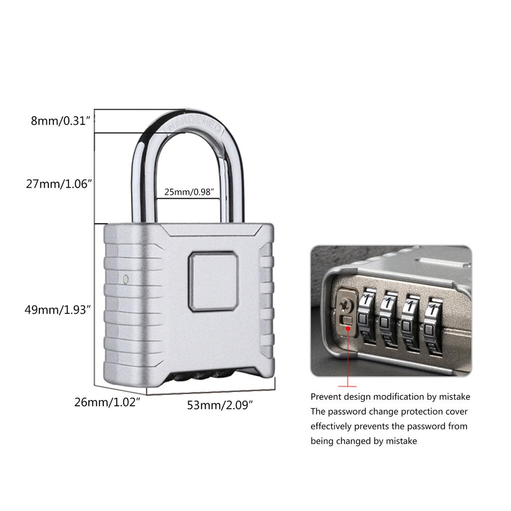Weatherproof Outdoor Combination Lock Heavy Duty 4 Code Security Lock Reliable Security Lock for Fence Gate Shed Garage