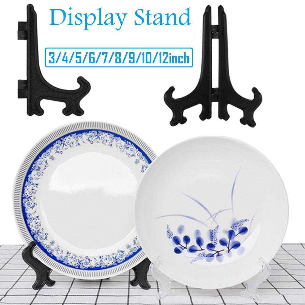 Kitchen Plastic Black Easels Dishes Plate Holder Display Stand Picture Frame Stand