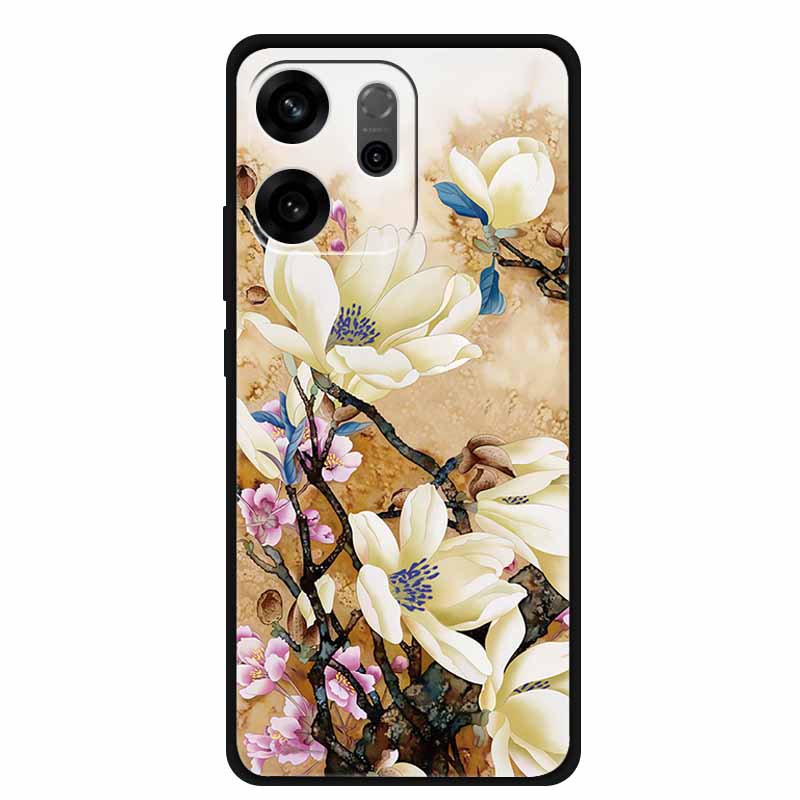 For Oppo Reno14 F Case 3D Flowers Emboss Phone Cases for Oppo Reno 14 F Reno14F 5G Back Protective Covers Soft Silicone Bumper