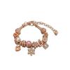 Pan's Rose Gold Snowflake Bracelet: Elegant Beaded Jewelry for Female Students