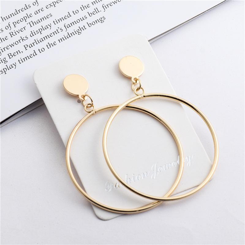 Металлические массивные серьги в стиле ретро для женщин, модные европейские длинные серьги с круглыми звездами и квадратами неправильной геометрии, длинные серьги, ювелирные изделия