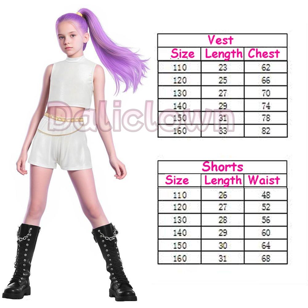 Movie K-Pop Rumi Mira Zoey Demon Hunters Cosplay Costume Kids Girls Halloween Stage 3D Printed Huntrix Golden Role Play Clothes