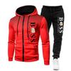 Mens Polka Dot Zip Hoodie Tracksuit Long Sleeve Casual Fall Fashion