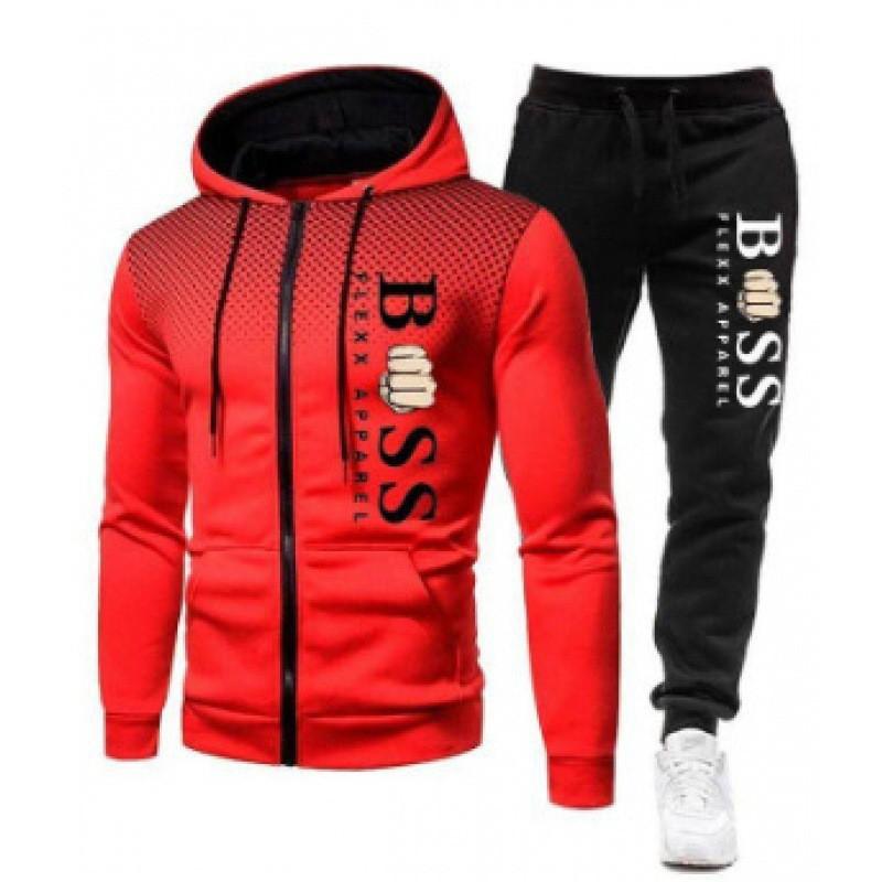 Mens Polka Dot Zip Hoodie Tracksuit Long Sleeve Casual Fall Fashion