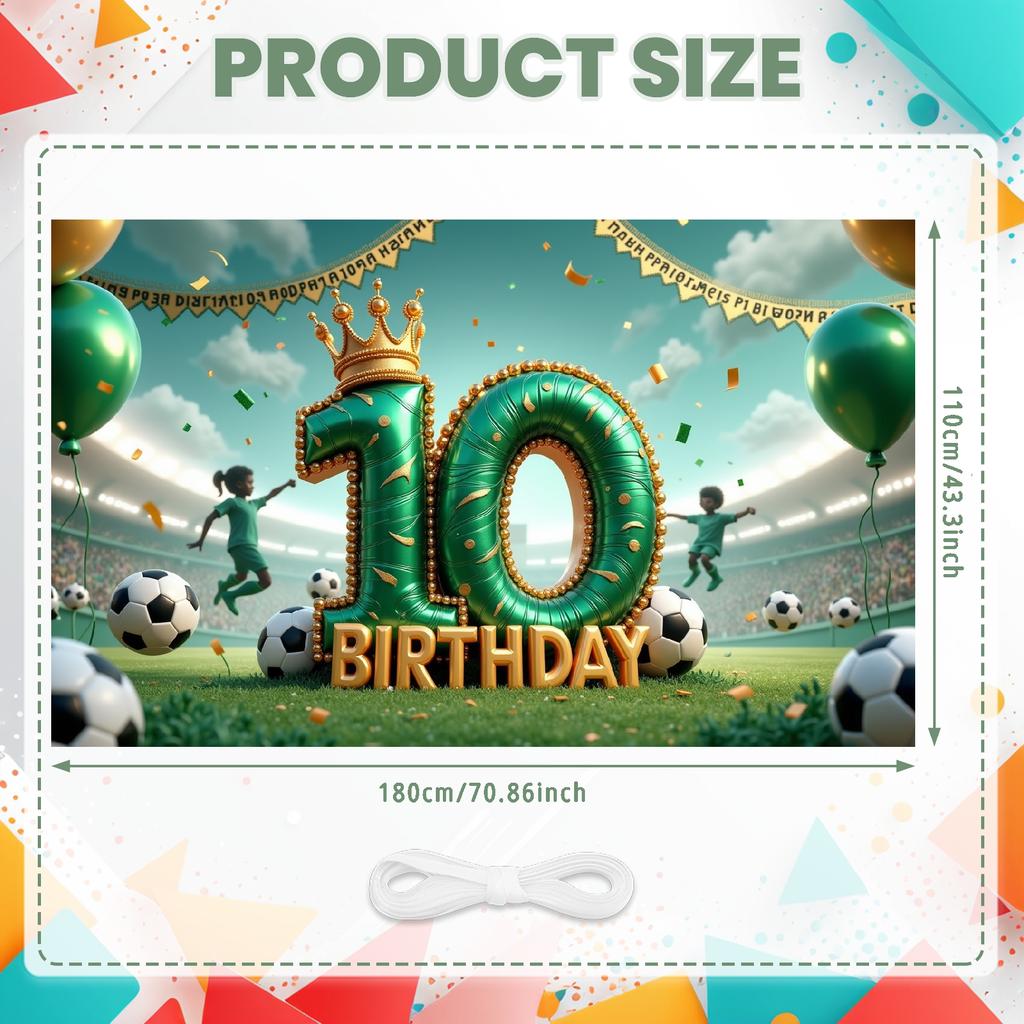 Баннер Разноцветные Шары Праздничный Баннер Футбольный Баннер Золотые Звезды Для Фотосессии Внутреннее Украшение Детское Мероприятие