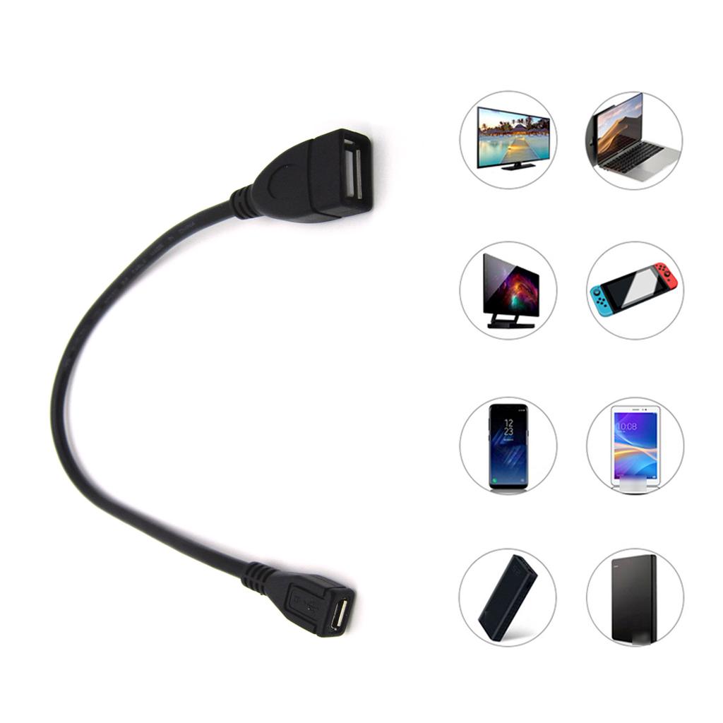 USB 2.0 Female To Micro USB Female Extension Adapter Laptop PC Charger Data Transmission Extension Converter for Phone