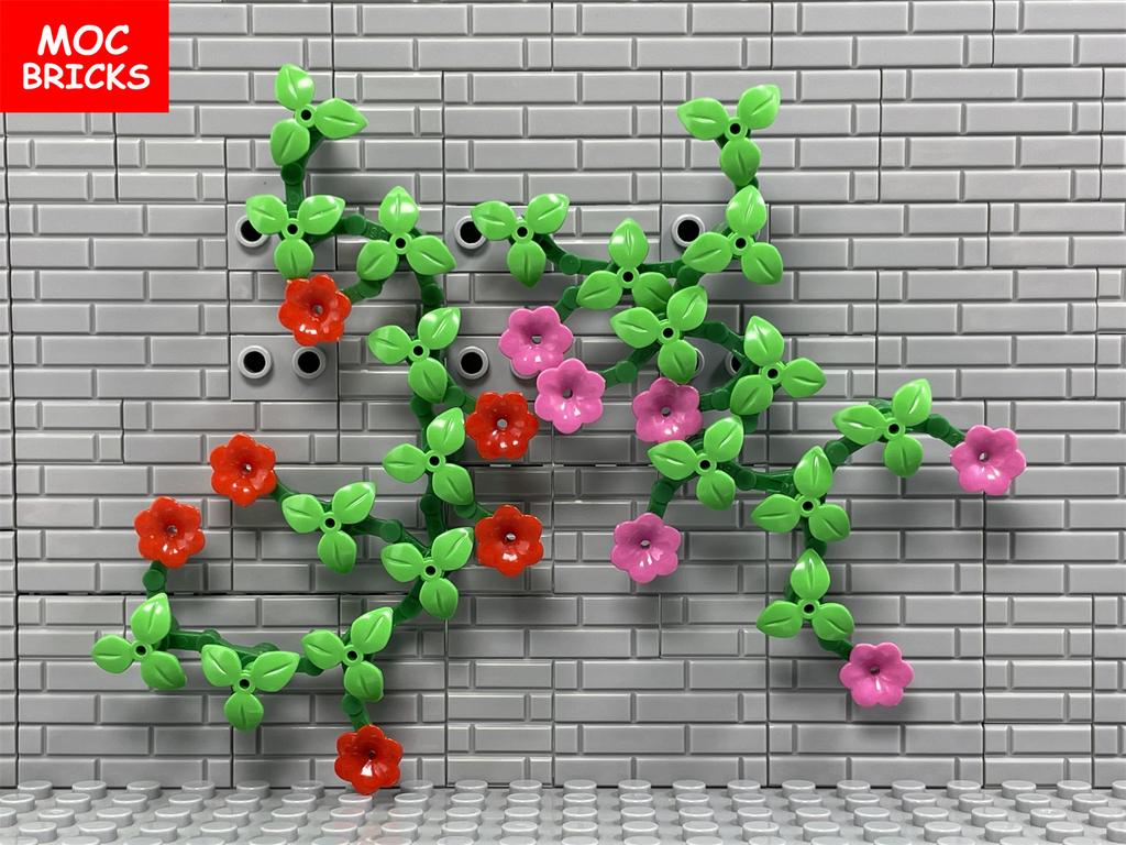 Конструктор MOC Цветок Ипомея Кусты Лиана Сделай сам Стена Дом Растение Сад Город Декор Собранные Частицы Фигурки Детские Игрушки