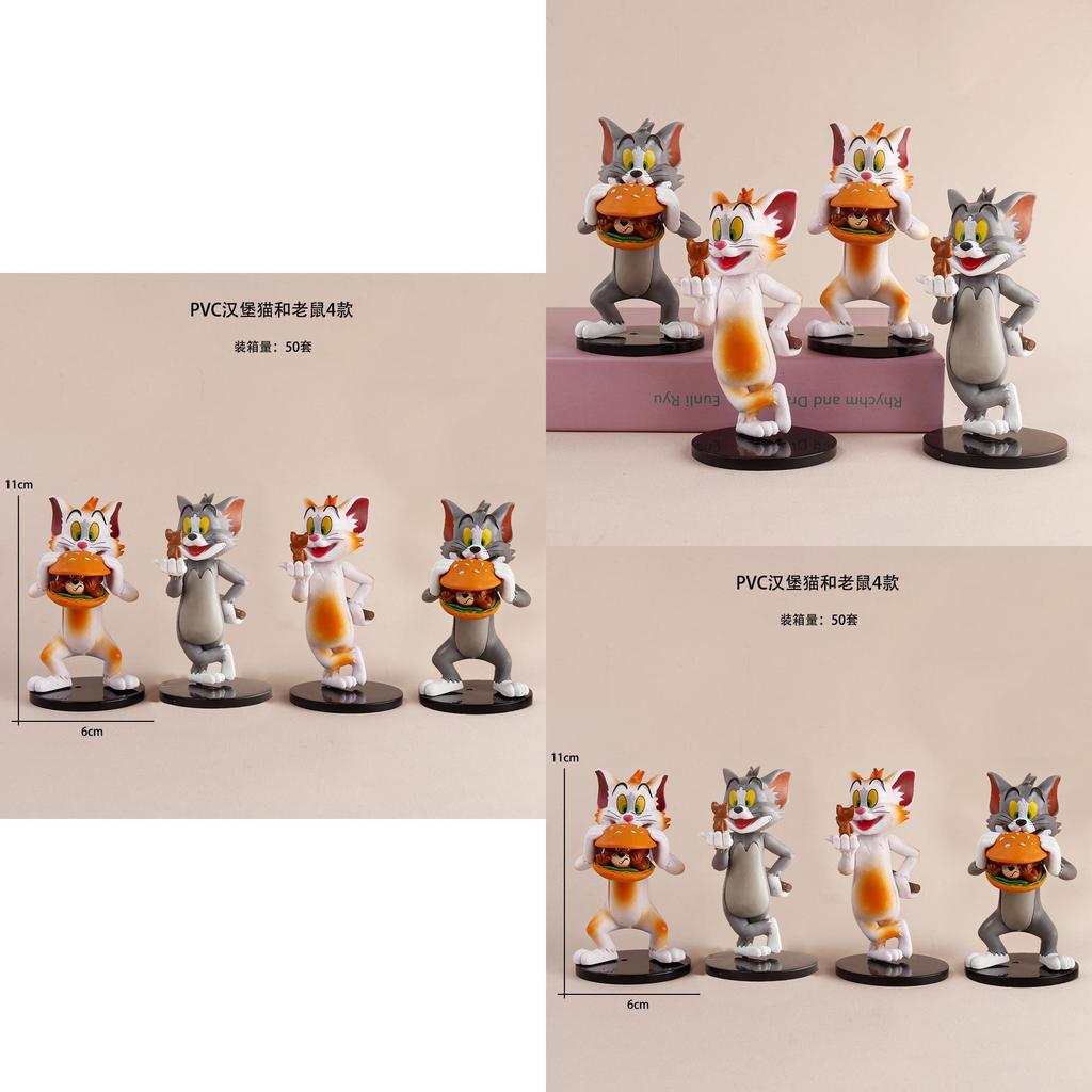 Том и Джерри Торт на день рождения Выпечка Украшение Фигурки Милая мышь Модель гамбургера