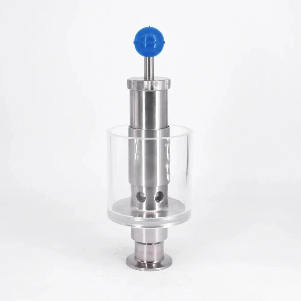 1,5" Tri Clamp 0,2-2,2 Бар Регулируемый Предохранительный клапан прямого действия Санитарная Нержавеющая сталь SUS304 Пивоварение