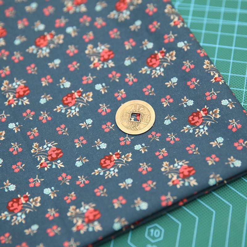 Простая синяя хлопковая и льняная ткань для вышивки своими руками и ручного пэчворка