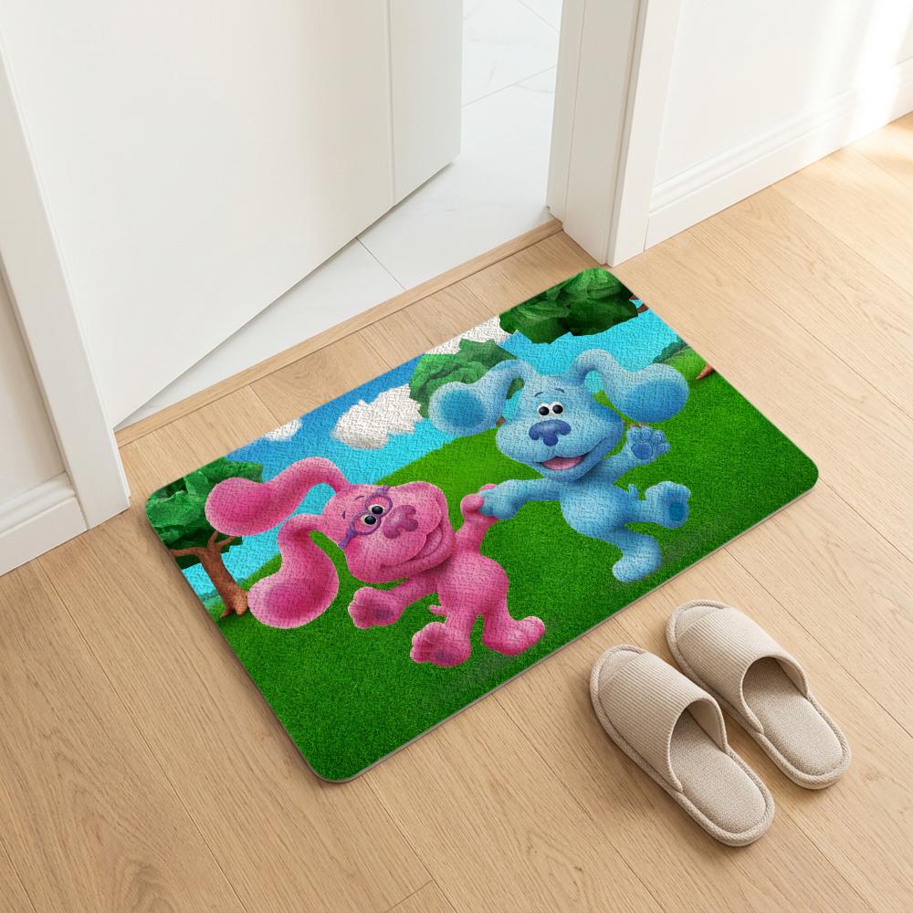 Cartoon B-Blues C-Clues Floor Mat Diatomite Bath Mat, Quick Dry, Absorbent, Multi-Scene Mat