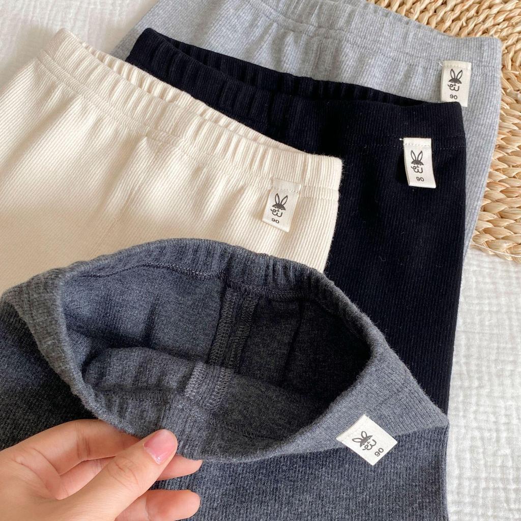 2025 Новый Осенний Стиль Леггинсы Однотонные с Латками на Коленях для Девочек Ясельного Возраста: Модная и универсальная верхняя одежда и брюки