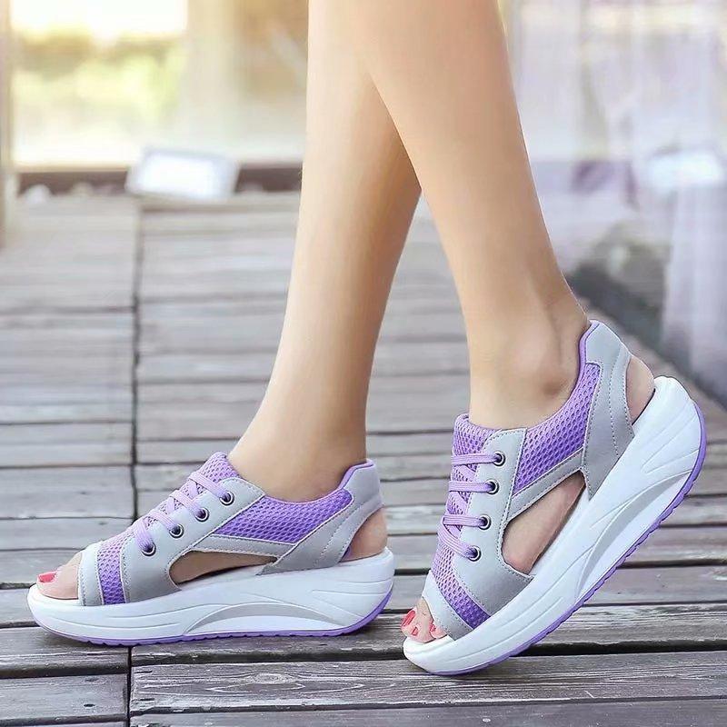 Summer Women Shoes Flat Platform Wedges Sandals Breathable Fashion Casual Shoes Woman Ladies Tennis Open Toe