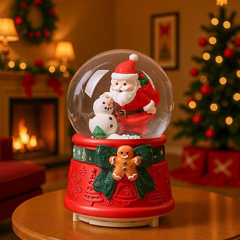 Rotating Carousel Music Box With Snow Globe Effect Kids Birthday Gift Decorative Resin Musical Toy