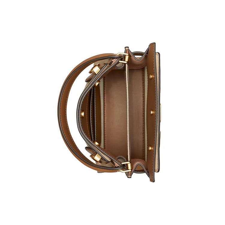 Tory Burch Lee Radziwill Matte Gold Buckle Closure Leather Shoulder Crossbody Mini Bag Women bags Brown 77257-227