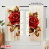 2pcs,2D Plane Printing Print Curtains Golden Roses Durable Polyester (without Rod) Versatile All Ldeal for Living Room, Bedroom,