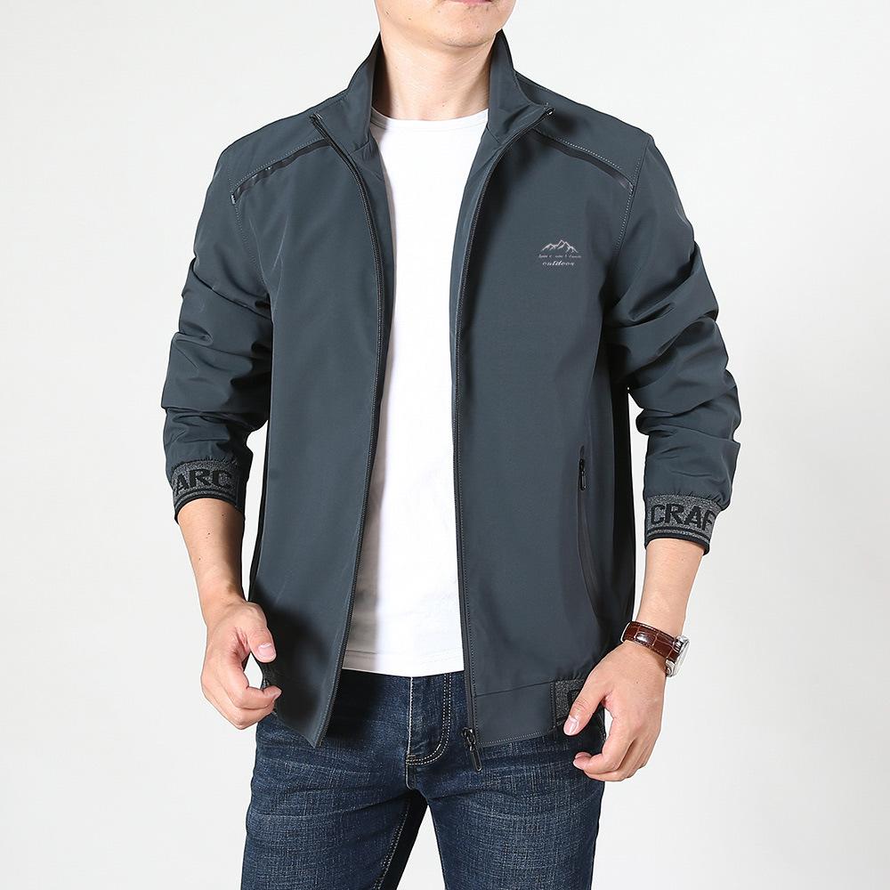 Весна и осень Новая спортивная флисовая утепленная термокуртка для активного отдыха Куртка мужская молодежная большого размера с воротником-стойкой Повседневная одежда