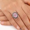 Pink Cat's Eye Gemstone 925 Sterling Silver Jewelry Handmade Anniversary Ring RR-62-40