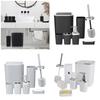 6Pcs Modern Bathroom Storage Set Includes Toothbrush Holder Hydraulic Liquid Dispenser Bottle Trash Can Cup Set