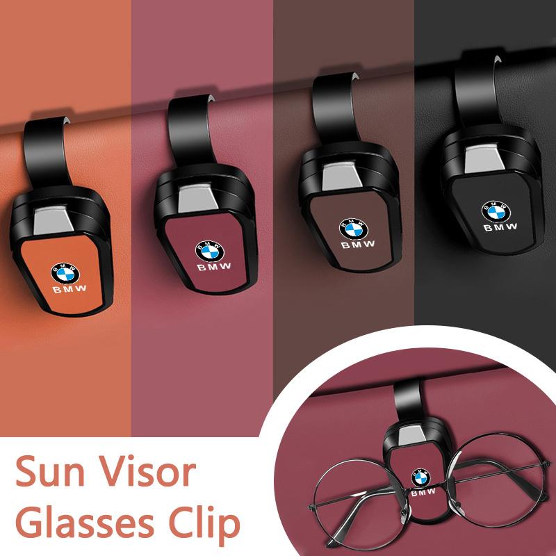 IQJD2 Car Sun Visor Glasses Holder Organizer Anti-Slip Eyewear Clip for BMW 2 5 6 7 Series F20 G20 G30 X1 X3 X4 X5 X6 F15 G05 Sticker