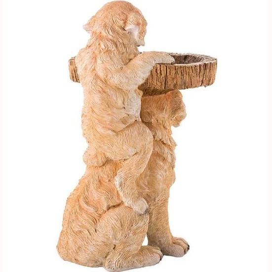 Садовая скульптура собаки, легко перемещаемая, стоячая кормушка для птиц, ванна для птиц, водонепроницаемые мини-статуи для двора, украшение для газона, сада, декора двора