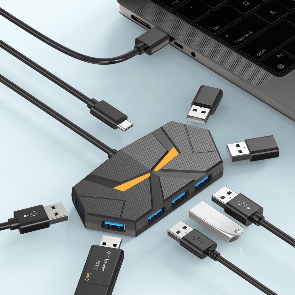 7-портовый USB 3.0 концентратор высокоскоростная передача данных ноутбук ПК многофункциональный расширитель док-станция для внешних устройств