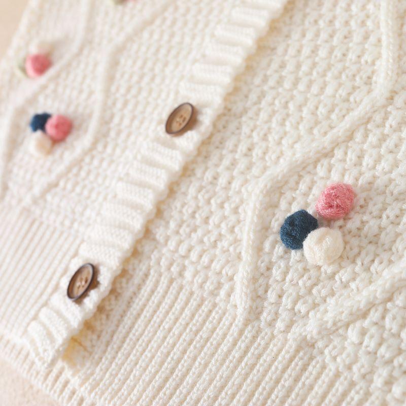 Детский свитер, осеннее пальто, вязаная одежда для маленьких девочек, вязаные милые кардиганы с длинными рукавами для девочек, хлопковые свитера для детей