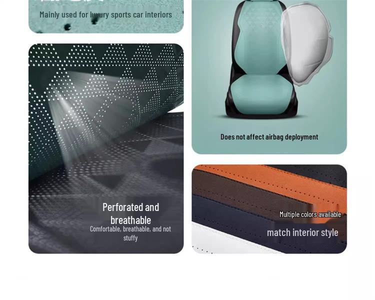 Универсальный замшевый комплект подушек для автомобильного сиденья - Всесезонный, Трехкомпонентный, Готовый к лету, Тонкая подушка с поясничной поддержкой.