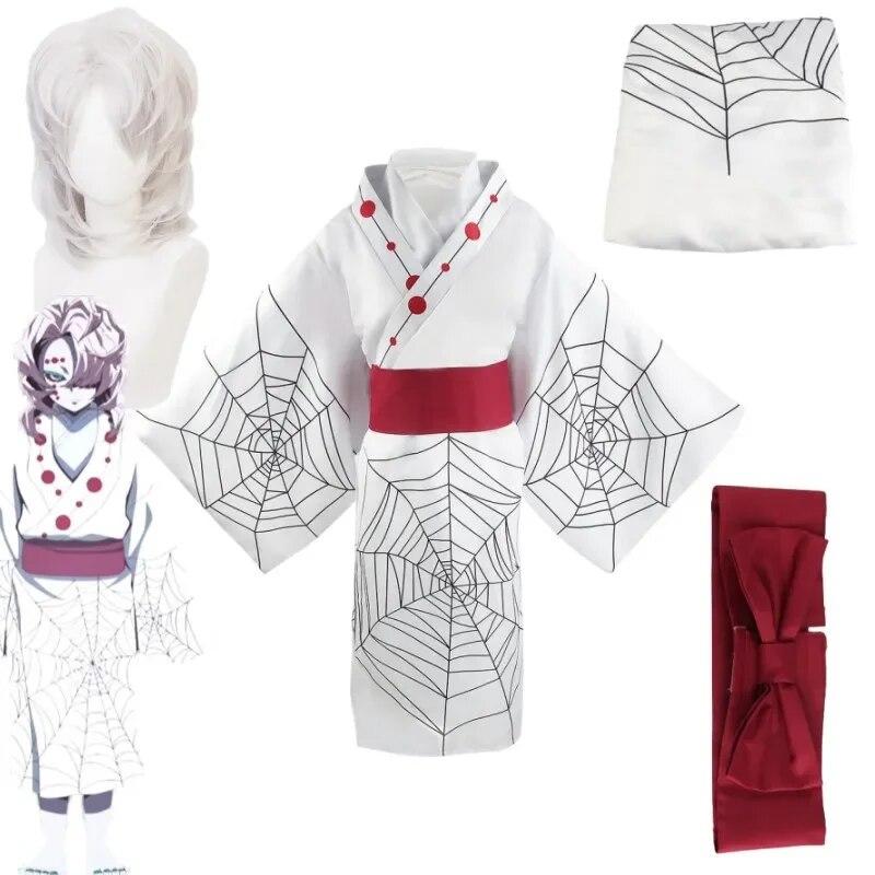 Новое аниме Demon Slayer Kimetsu No Yaiba Spider Oni Ayaki Rui Косплей унисекс кимоно полный комплект карнавальные костюмы на Хэллоуин