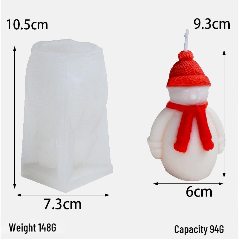 Форма для рождественской свечи: Санта, кедр, снеговик