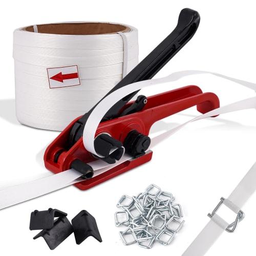 BAOSHISHAN Manual Band Tying Machine, Band Tensioner, Manual Strapping Machine, Polyester Fiber Band Tying and Cutter, 2-in-1, for 13-19mm Wide Bands,