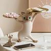 A Creative and Charming Cat Sculpture, Resin Crafts, Double Tray Storage Decorations, Home Decorations.