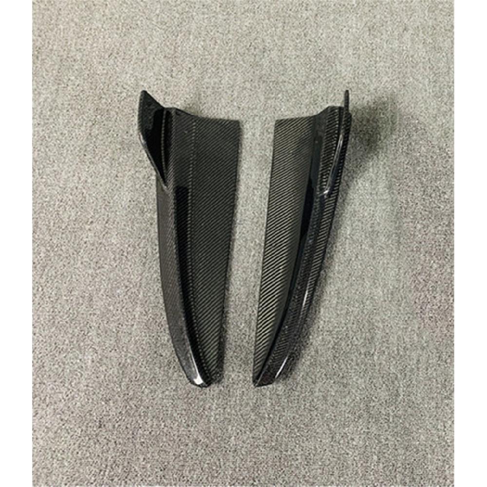 2PCS Carbon Fiber Rear Bumper Side Separator For Mercedes-Benz W205 4D 2015-20