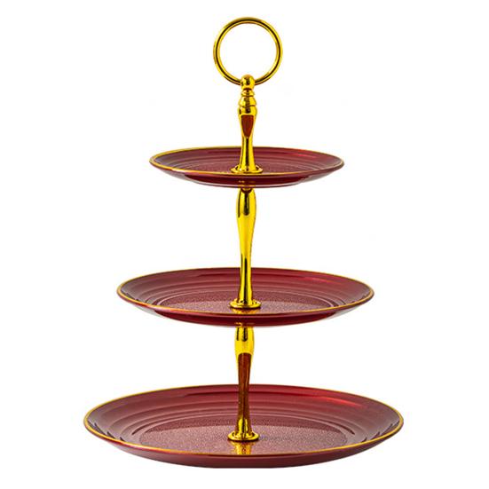 3-х уровневая подставка для кексов, чашка с золотыми краями, чашка для торта, десертная башня, пластиковый многоуровневый поднос, металлический стержень, украшение для детского душа, свадьбы, дня рождения