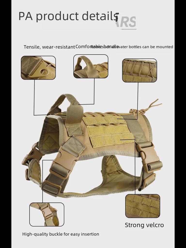 Жилет для тактических собак Cross-Border Camouflage - нейлоновая шлейка для дрессировки средних и крупных собак