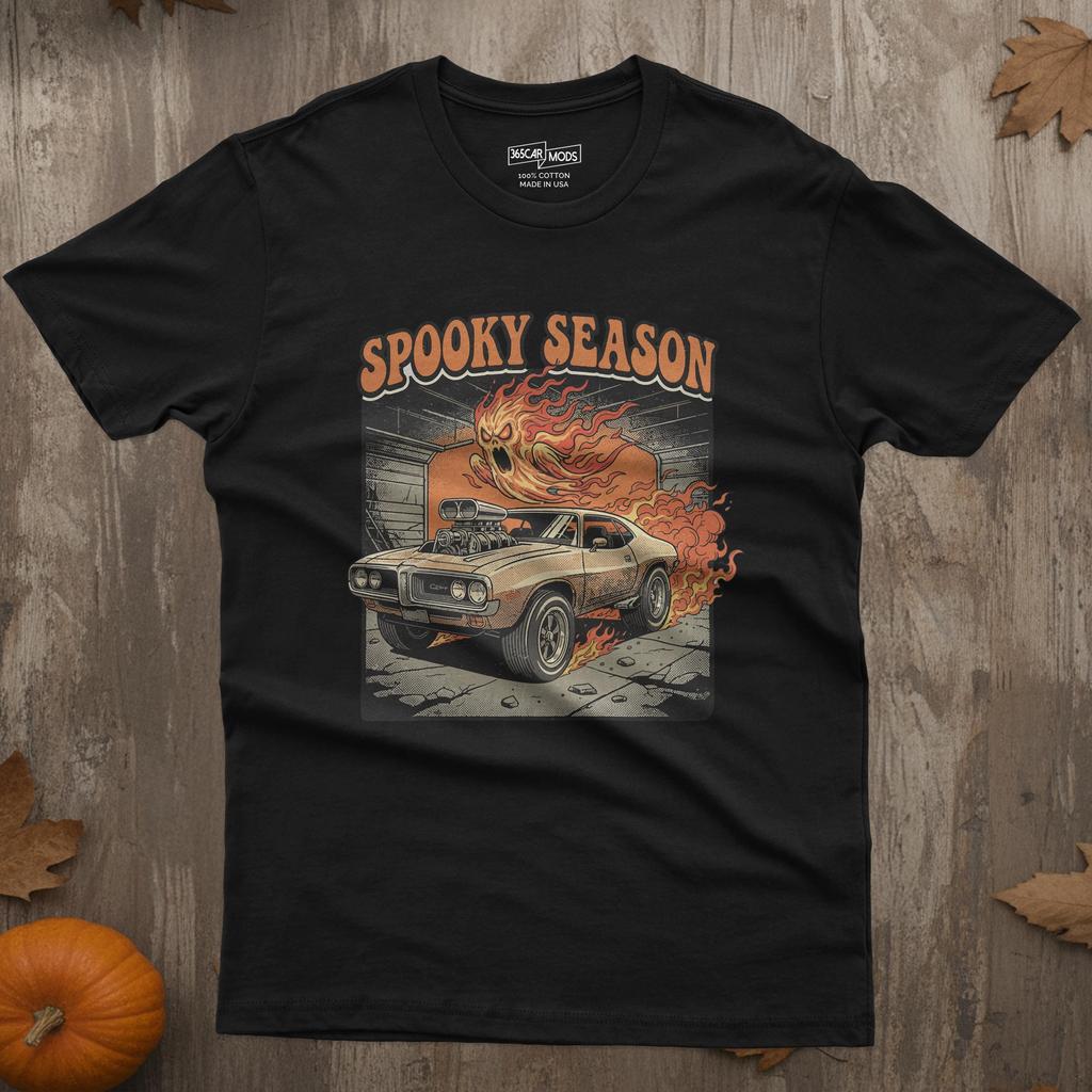 Retro Muscle Car Halloween Tee: Funny Car Guy Shirt