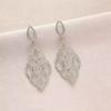 Модные женские серьги-крючки из нержавеющей стали с полым кристаллом в форме листа, подвесные украшения для невесты, свадебный подарок