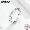 Sea Beach Starfish Ring 100% 925 Sterling Silver Blue Zircon Rings For Women