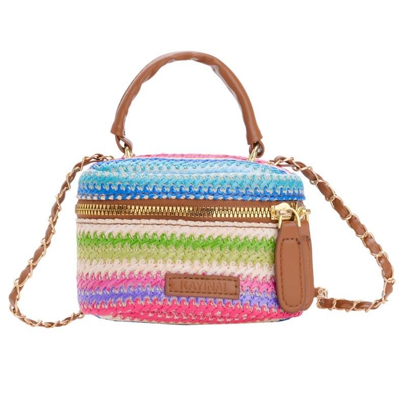 Childrens Woven Bucket Bag With Breathable Fabric For Kindergarten Girls