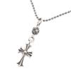 Excellent CHROME HEARTS Necklace 1 Ball Tiny CH Cross Pendant Silver 925 Mens Used