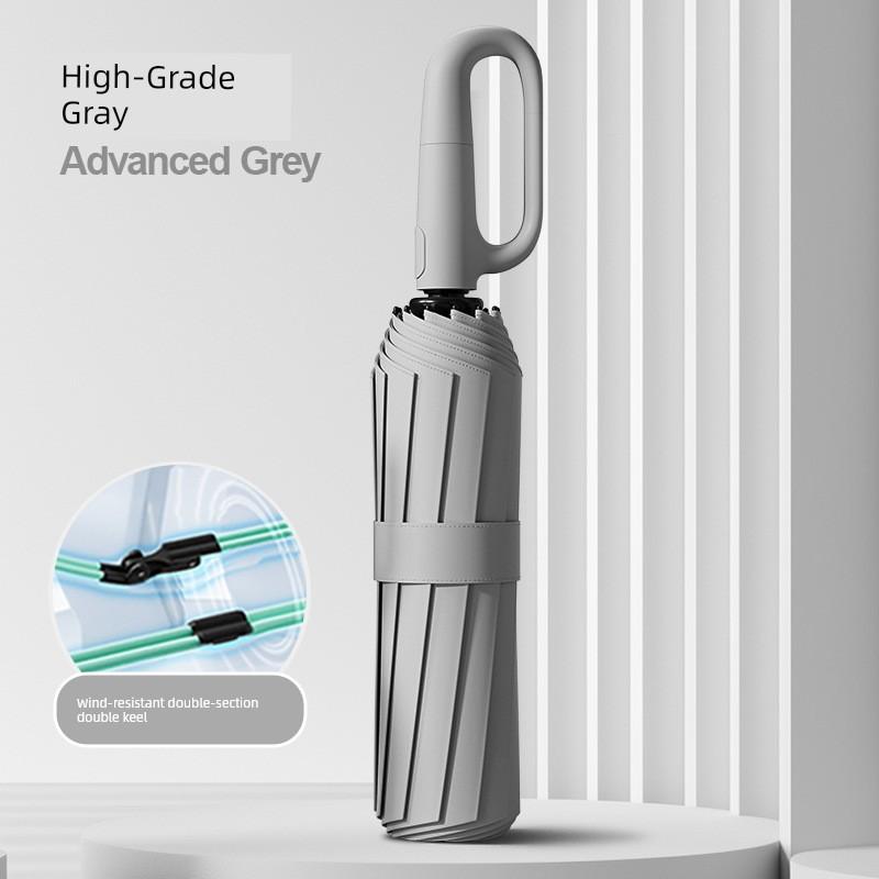 Fully Automatic Ring-Lock Umbrella, Enlarged, Thickened, and Reinforced, Specifically for Students, Foldable, Dual-Use for Sun and Rain, for Men and