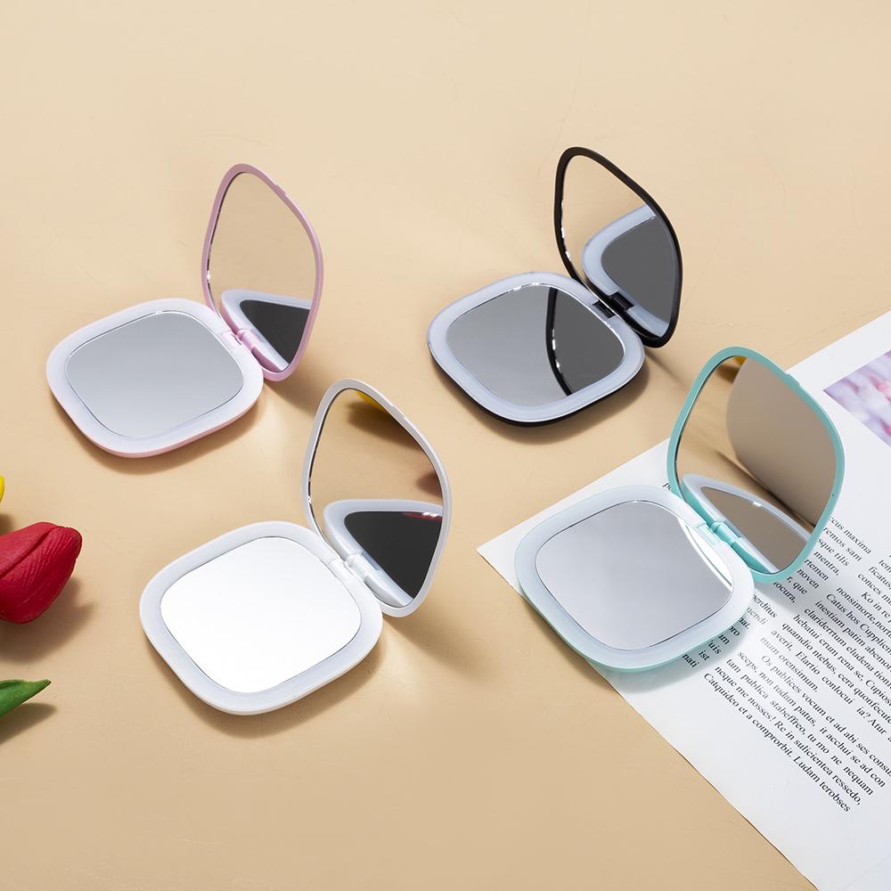 LED Light Portable Folding Mirror, Magnifying Handheld Compact, Internet-Famous Model