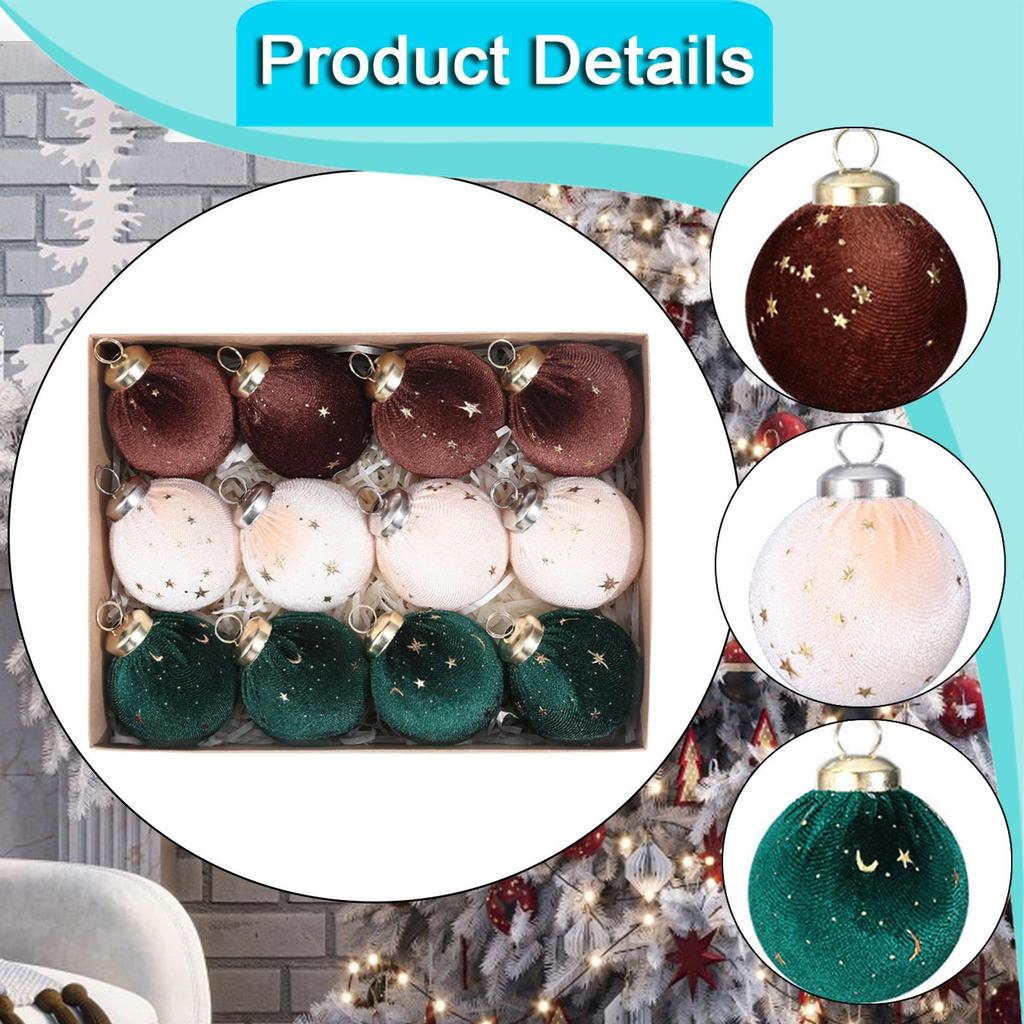 12 Pieces Christmas Hanging Decorations Decorative Baubles Xmas Decor for Celebration