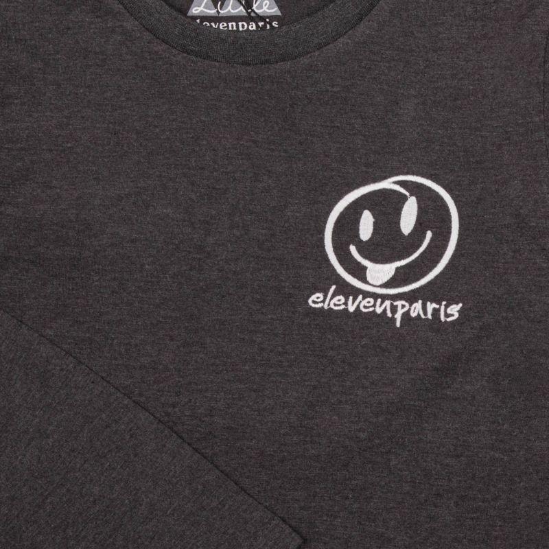 Детская хлопковая вышитая футболка с длинными рукавами ELEVEN PARIS