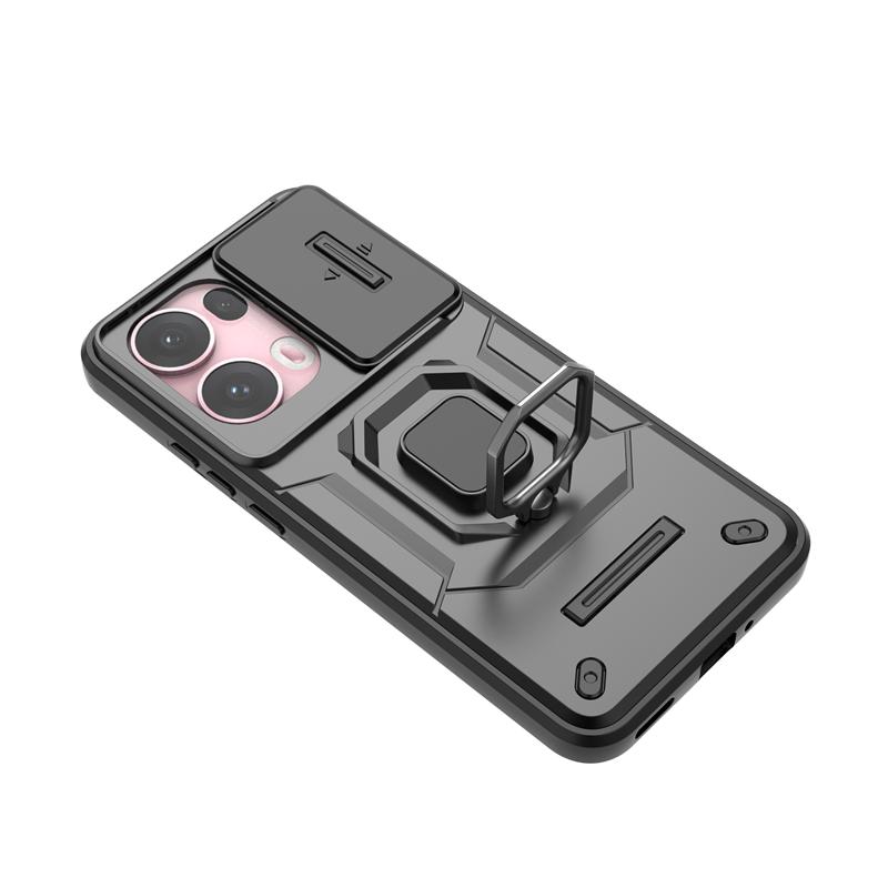 For OPPO Reno 13 Pro 5G Case Slide Lens Protect Shockproof Armor Phone Cases For OPPO Reno13 Pro Reno13Pro Ring Holder Cover