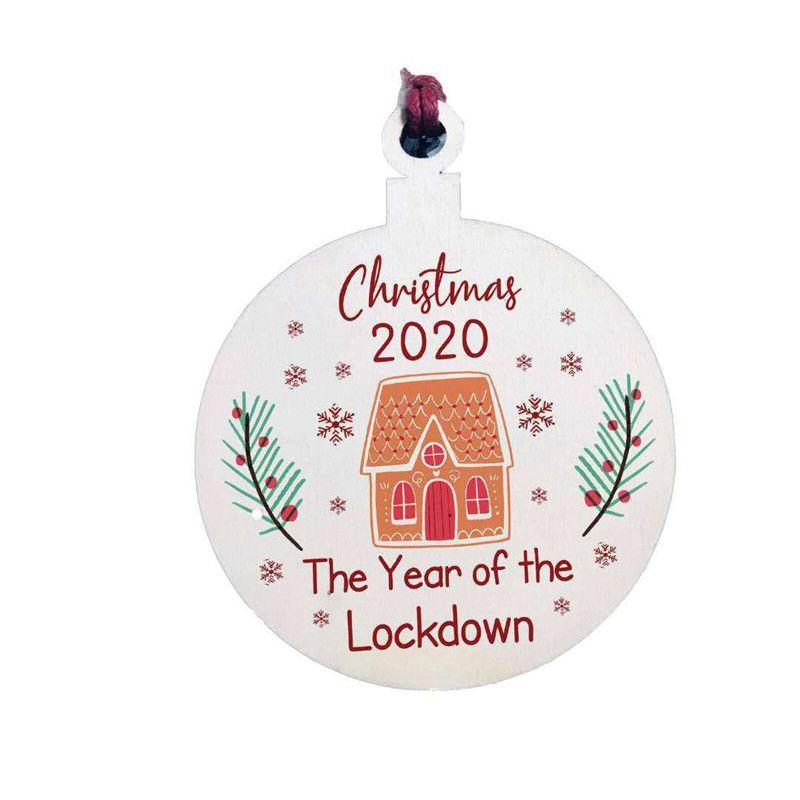 Wooden Christmas Decorations Gift Bauble Commemorating The Lockdown 2020**