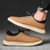 FashionMen Genuine Leather Casual Shoes High Quality Drive Shoes Soft Sole Male Slip On Walking Shoes Fashion Outdoor Sneakers Trainers