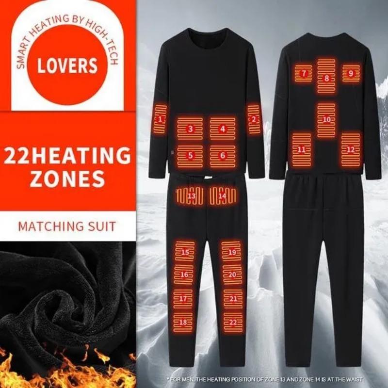 22 зоны обогрева, зимний комплект нижнего белья с электрическим подогревом, мотоциклетная куртка, куртка с USB-нагревом, мужская и женская термоодежда, S-5XL