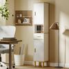 Bathroom Column Cabinet, 2 Doors, Drawer, Open Compartment, White