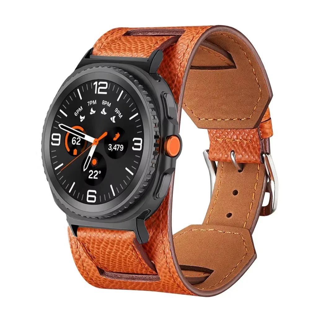 Кожаный ремешок для Samsung Galaxy Watch 8 Ultra 47 мм Премиальный Удобный Браслет Ремешок для часов Galaxy Watch 8 40/44 мм 8 Classic 46 мм